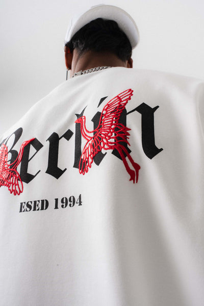 Berlin 1994 Beyaz Oversize Baskılı T-Shirt