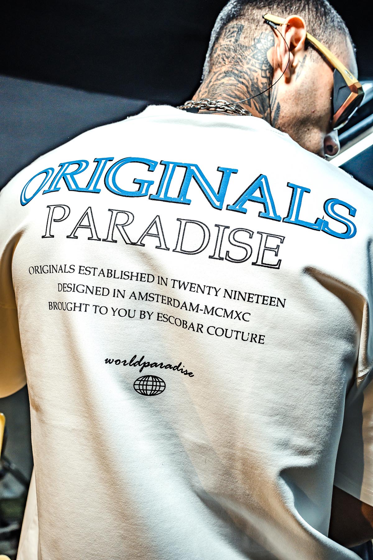 Originals Paradise Baskılı Oversize Beyaz T-Shirt