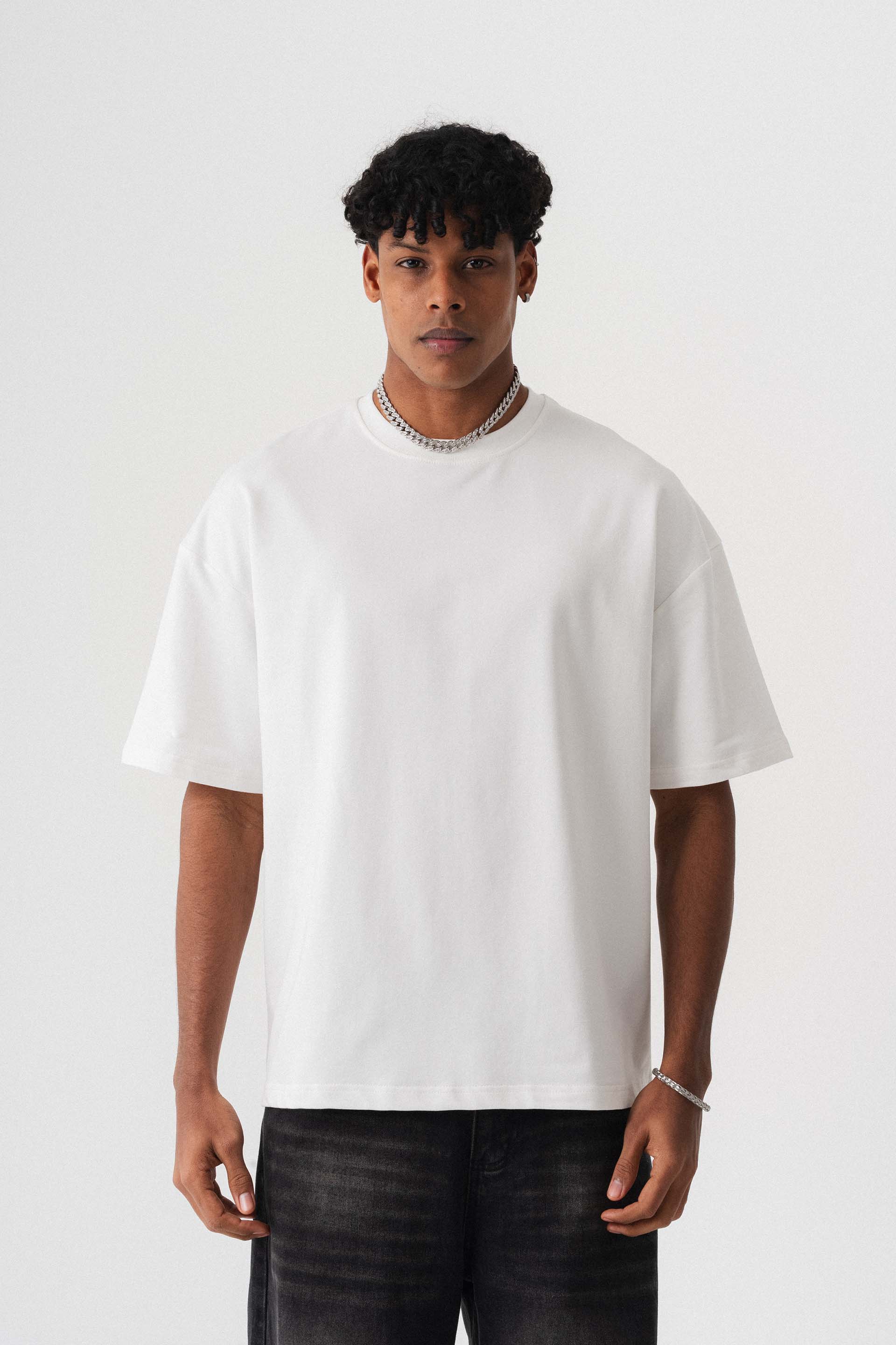 Oversize Basic Beyaz T-Shirt