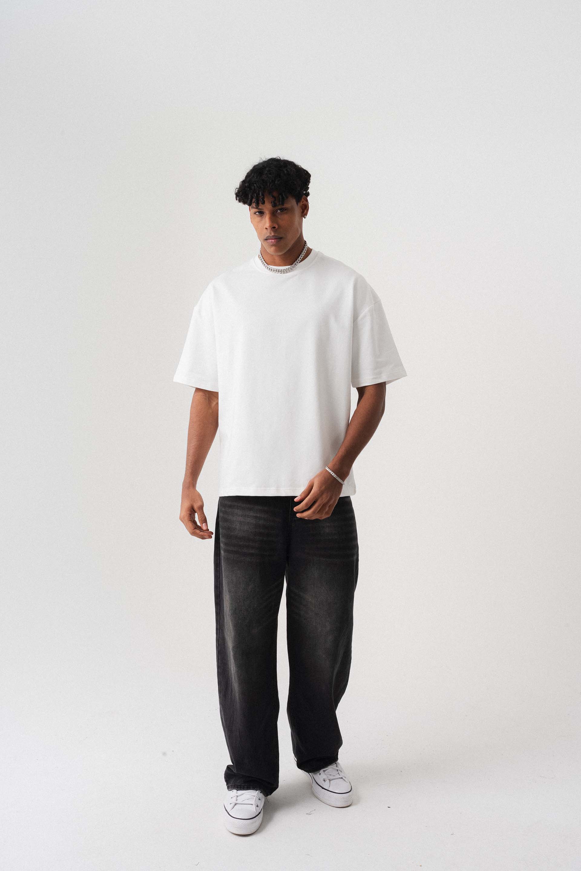 Oversize Basic Beyaz T-Shirt