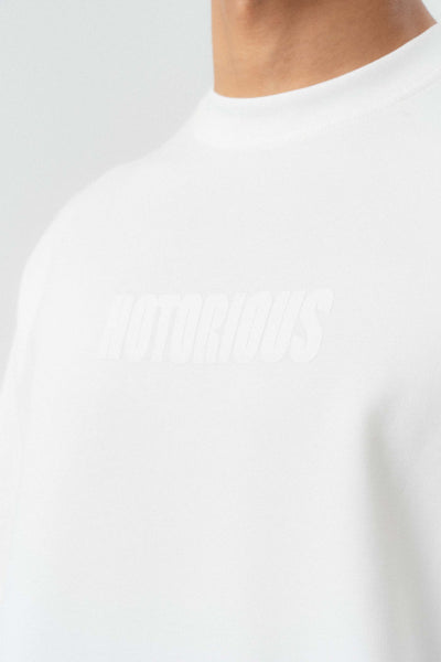 Biggie Smalls Kabartma Baskılı Beyaz Oversize Baskılı T-Shirt