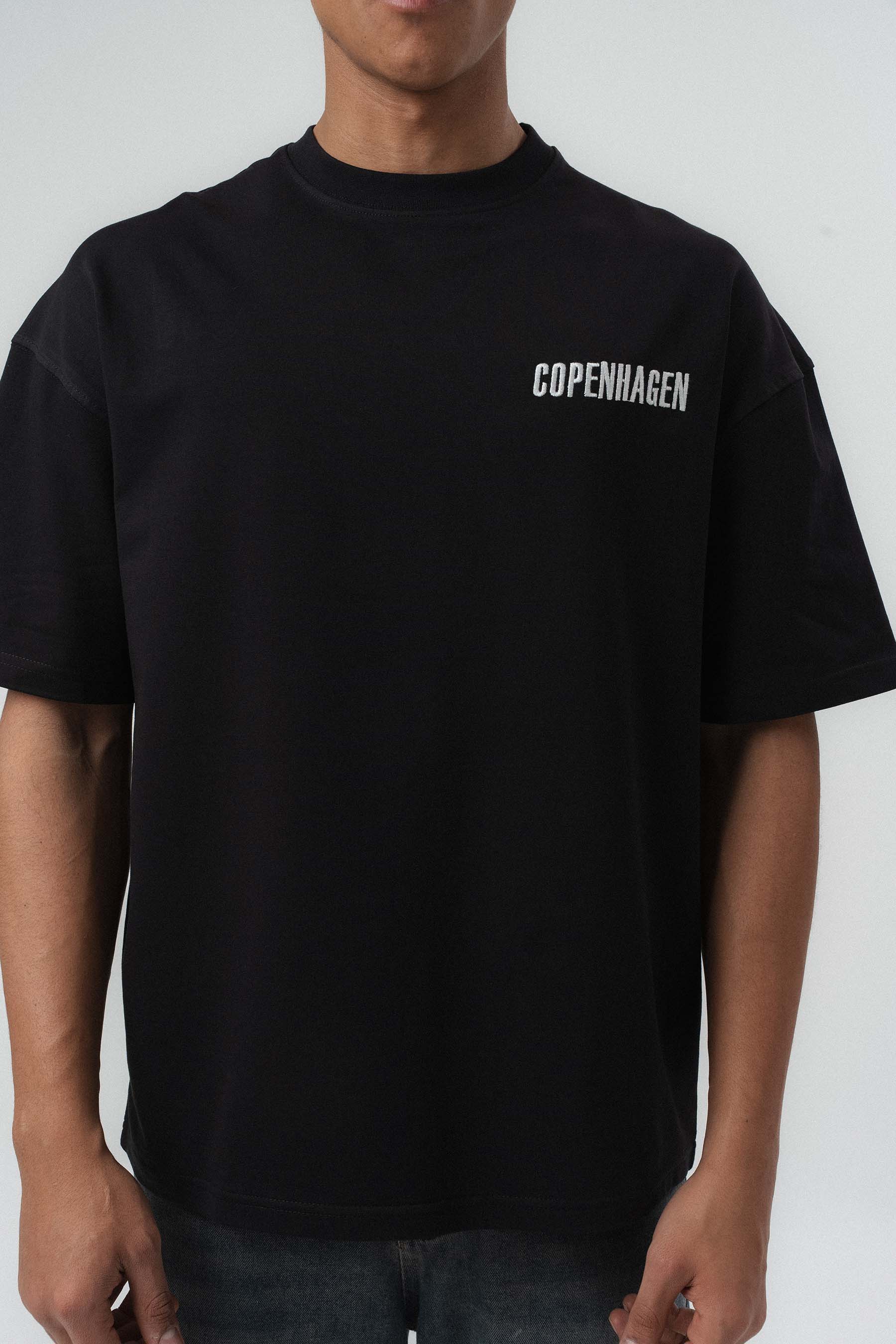 Copenhagen Siyah Oversize Baskılı T-Shirt