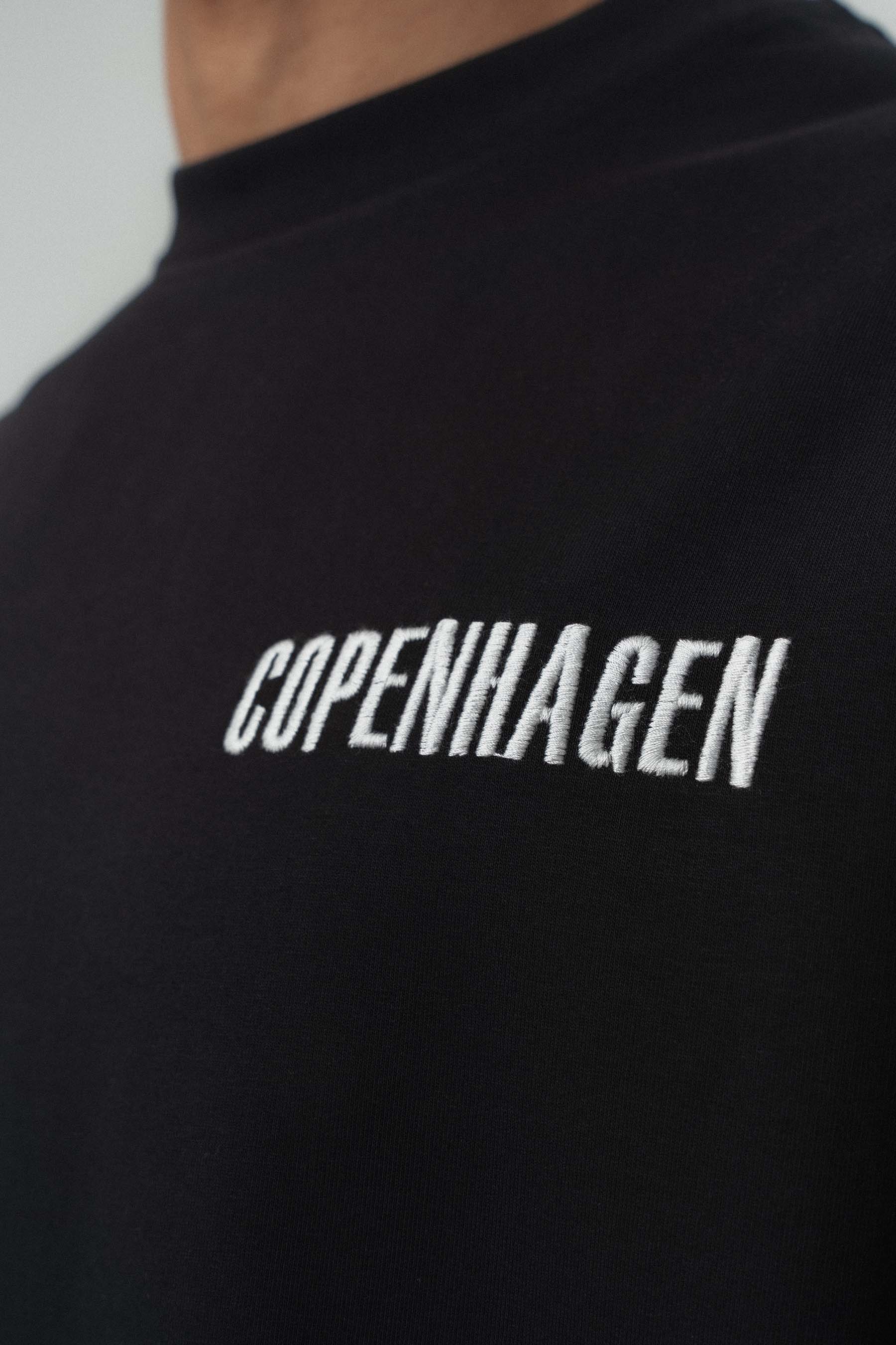Copenhagen Siyah Oversize Baskılı T-Shirt