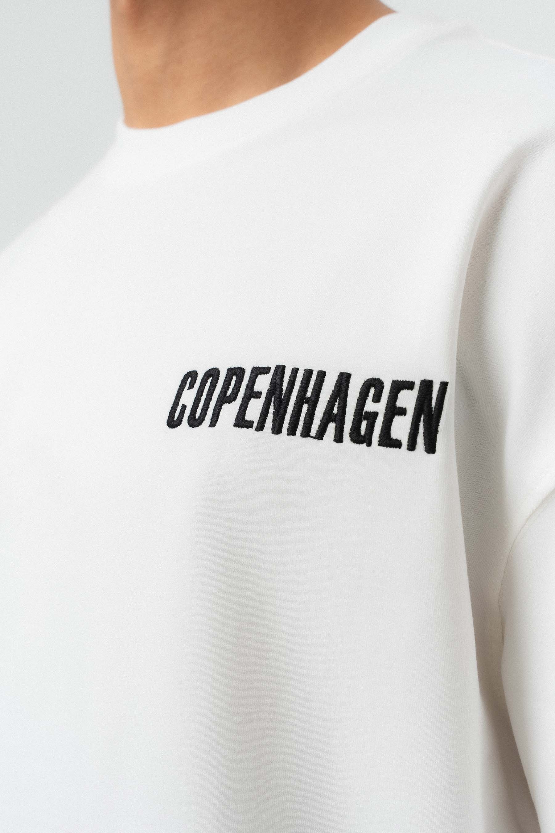 Copenhagen Beyaz Oversize Baskılı T-Shirt