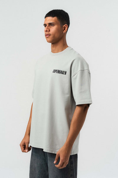 Copenhagen Gri Oversize Baskılı T-Shirt
