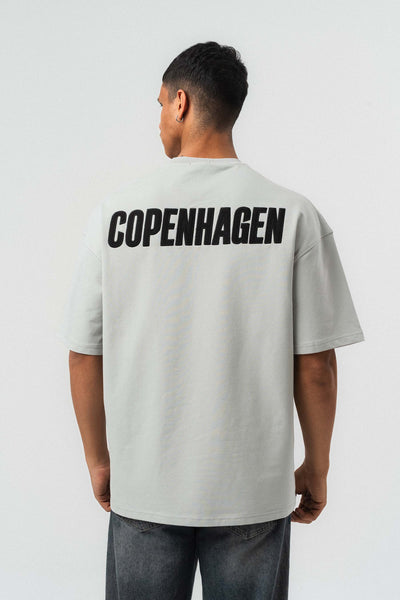 Copenhagen Gri Oversize Baskılı T-Shirt
