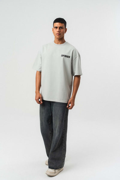 Copenhagen Gri Oversize Baskılı T-Shirt