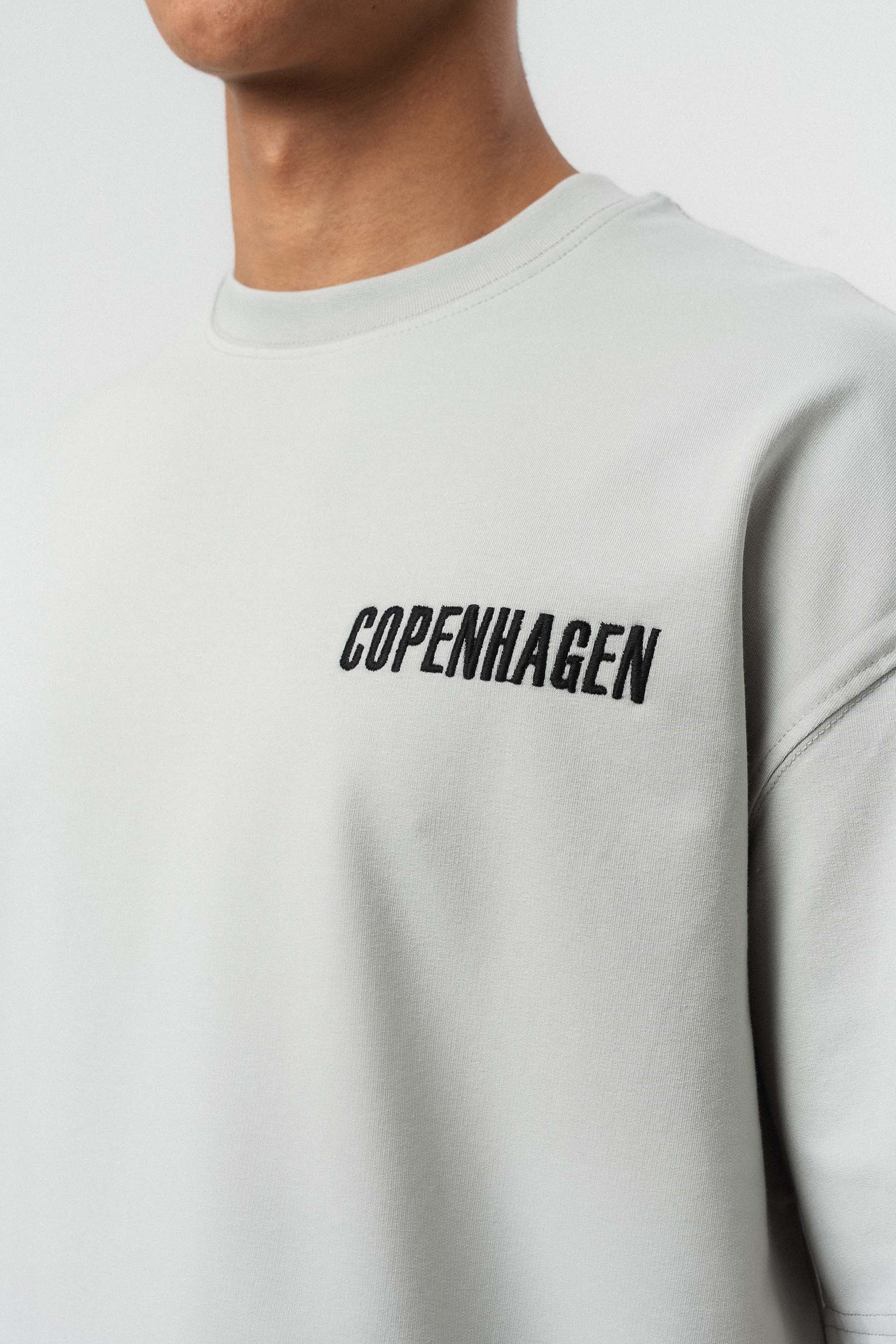 Copenhagen Gri Oversize Baskılı T-Shirt