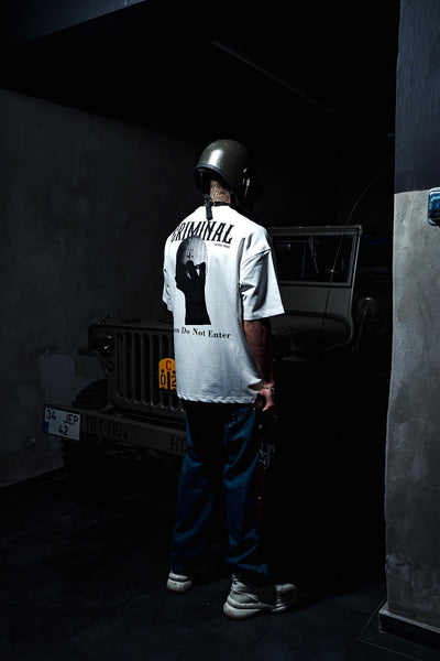 Criminal Print Oversize White T-shirt
