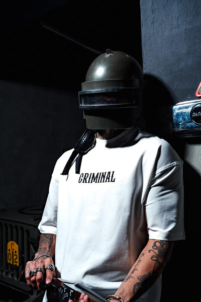 Criminal Print Oversize White T-shirt
