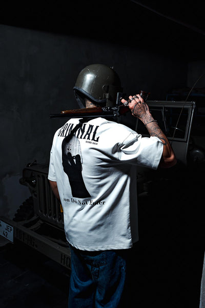 Criminal Print Oversize White T-shirt