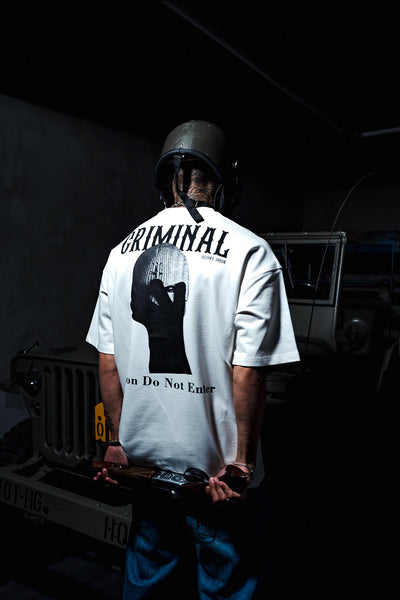 Criminal Print Oversize White T-shirt