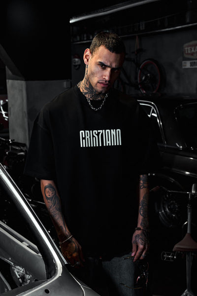 Cristiano Ronaldo Printed Oversize Black T-shirt