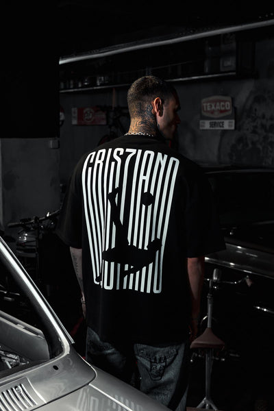 Cristiano Ronaldo Printed Oversize Black T-shirt
