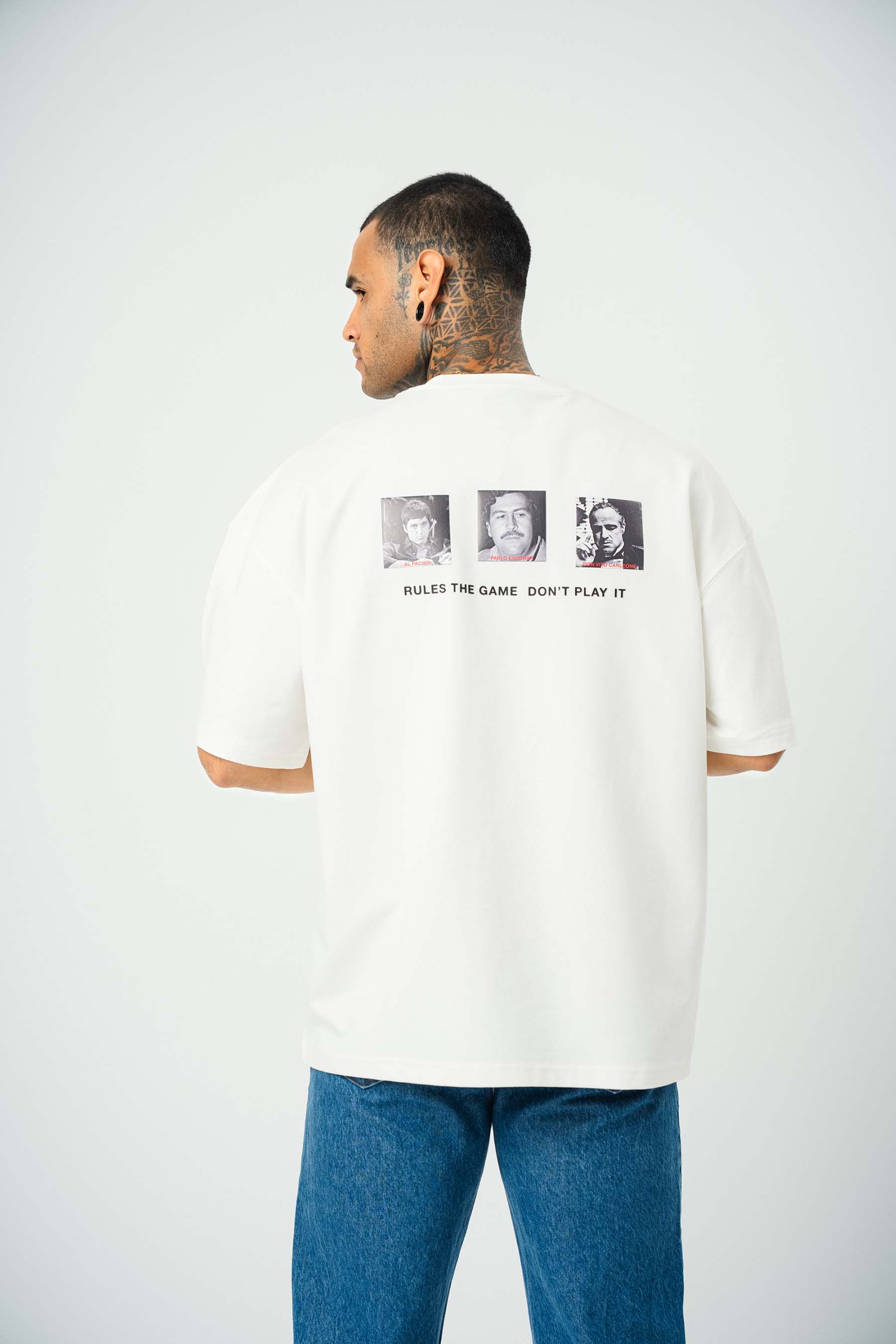The Fathers Baskılı Beyaz Oversize T-Shirt