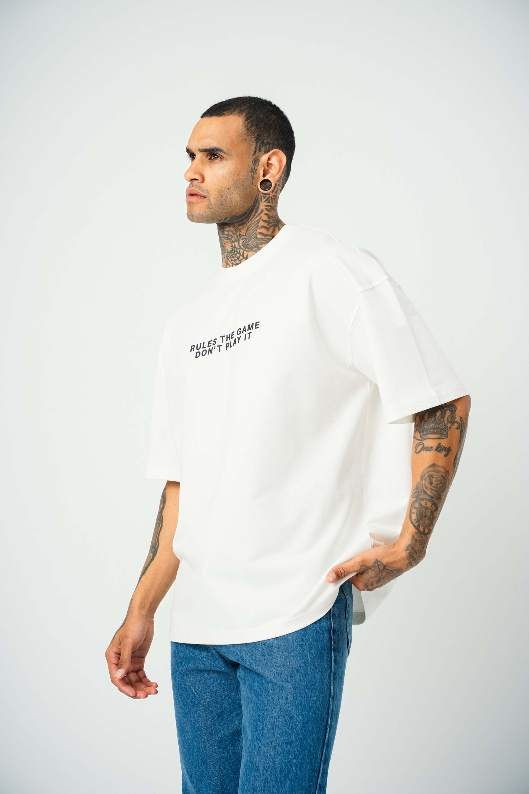 The Fathers Baskılı Beyaz Oversize T-Shirt