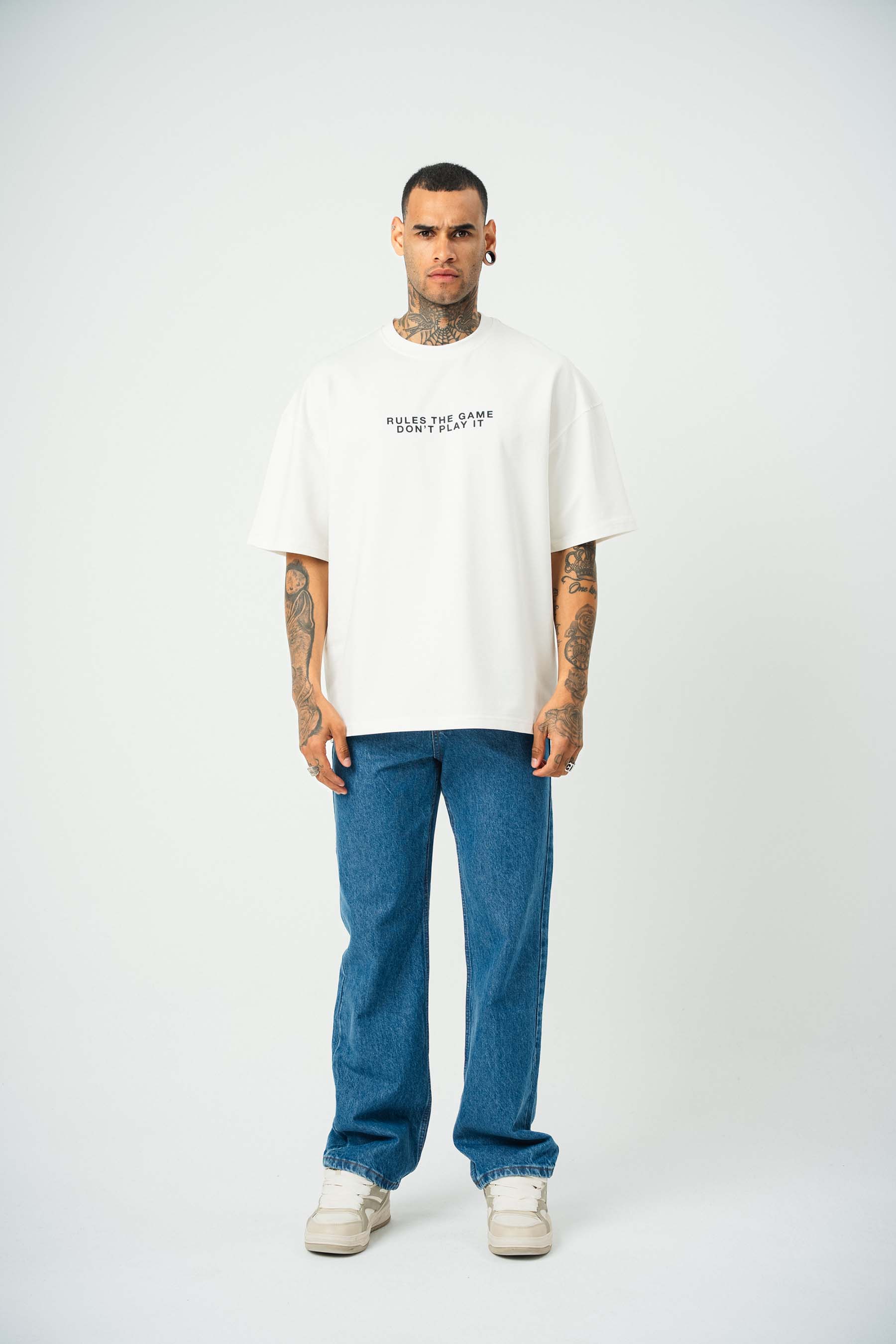 The Fathers Baskılı Beyaz Oversize T-Shirt