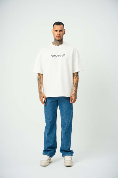The Fathers Baskılı Beyaz Oversize T-Shirt