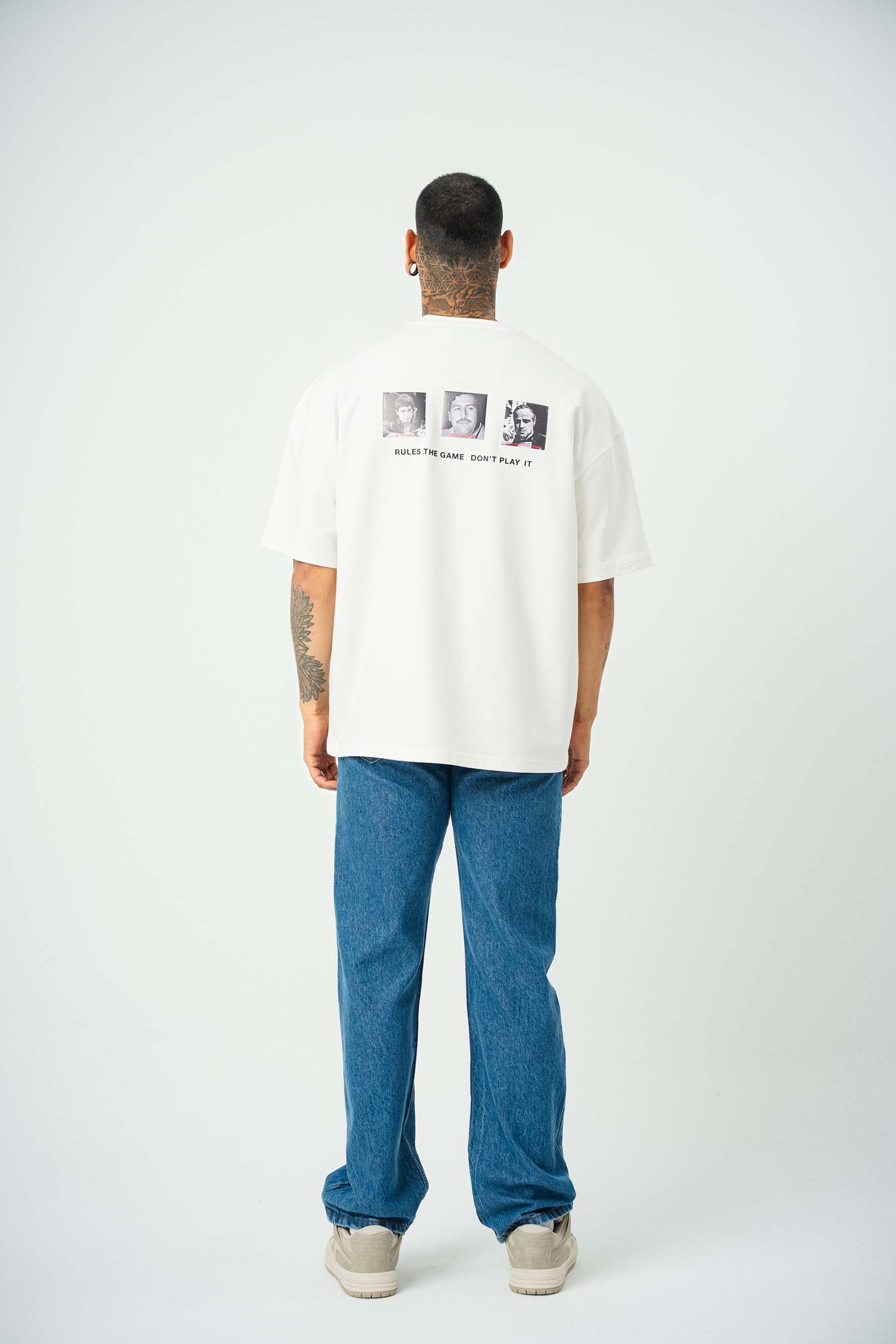 The Fathers Baskılı Beyaz Oversize T-Shirt
