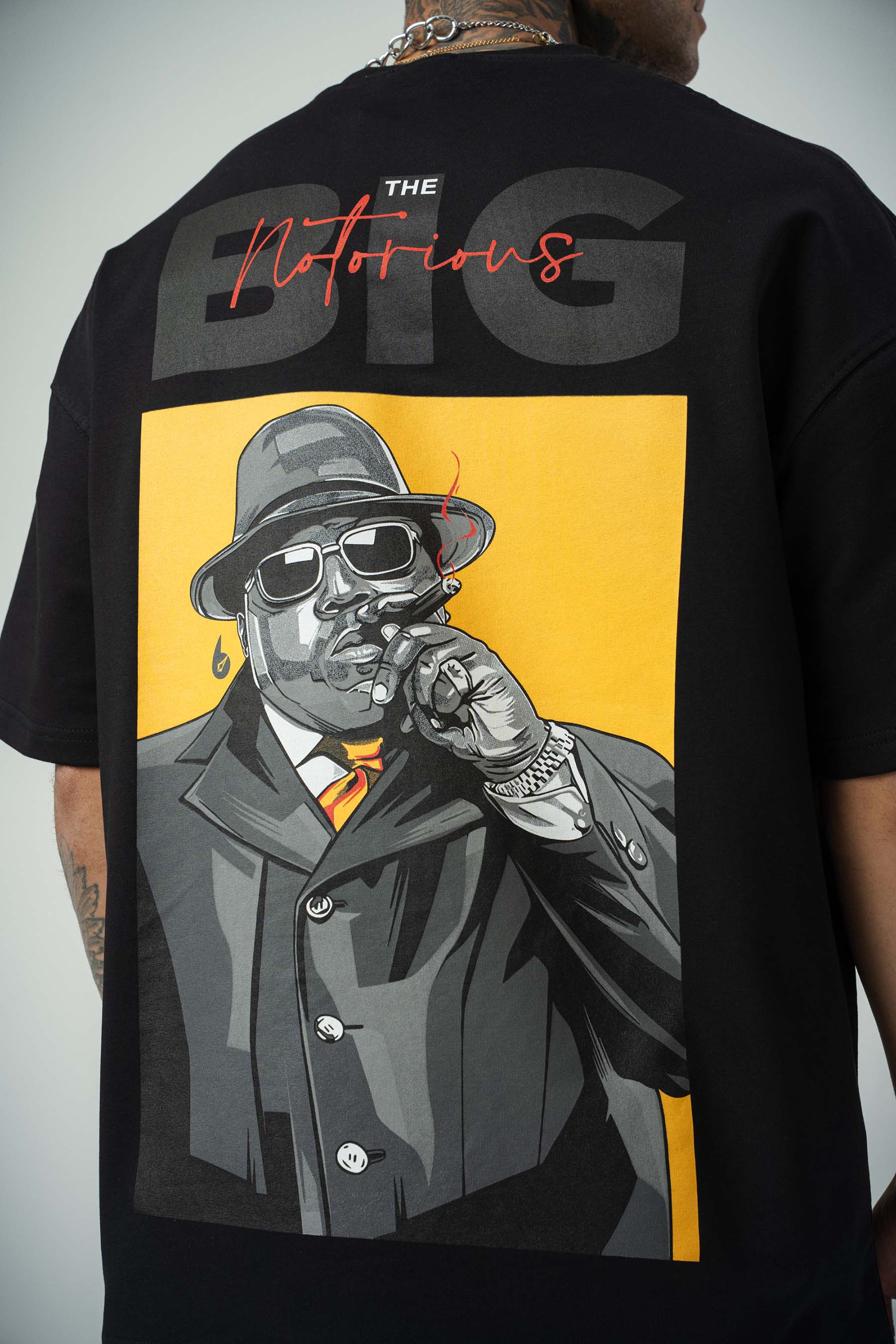 Biggie Baskılı Siyah Oversize T-Shirt