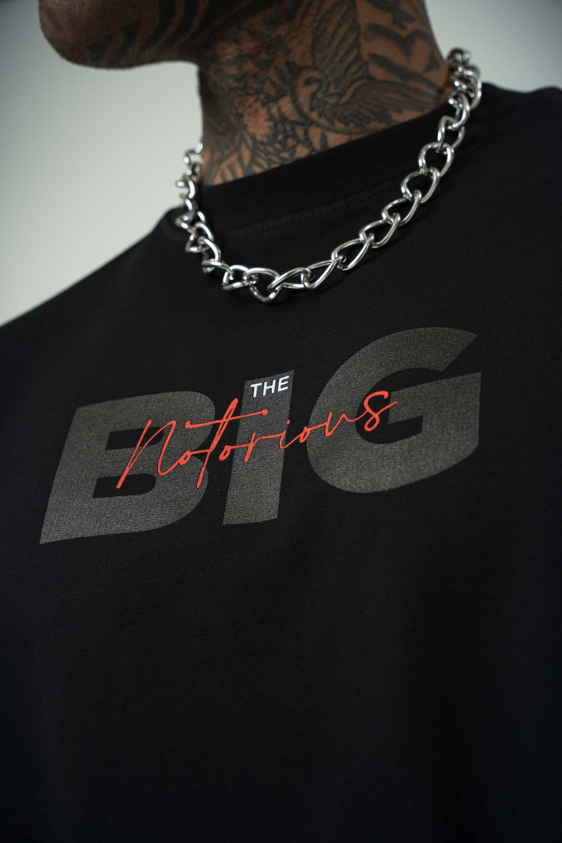 Biggie Baskılı Siyah Oversize T-Shirt