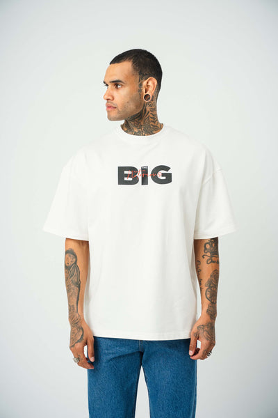 Biggie Baskılı Beyaz Oversize T-Shirt