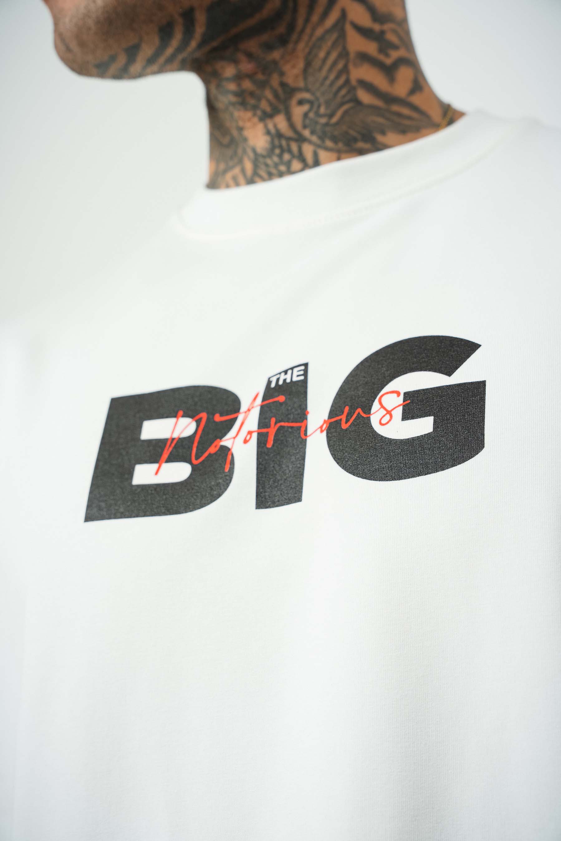 Biggie Baskılı Beyaz Oversize T-Shirt