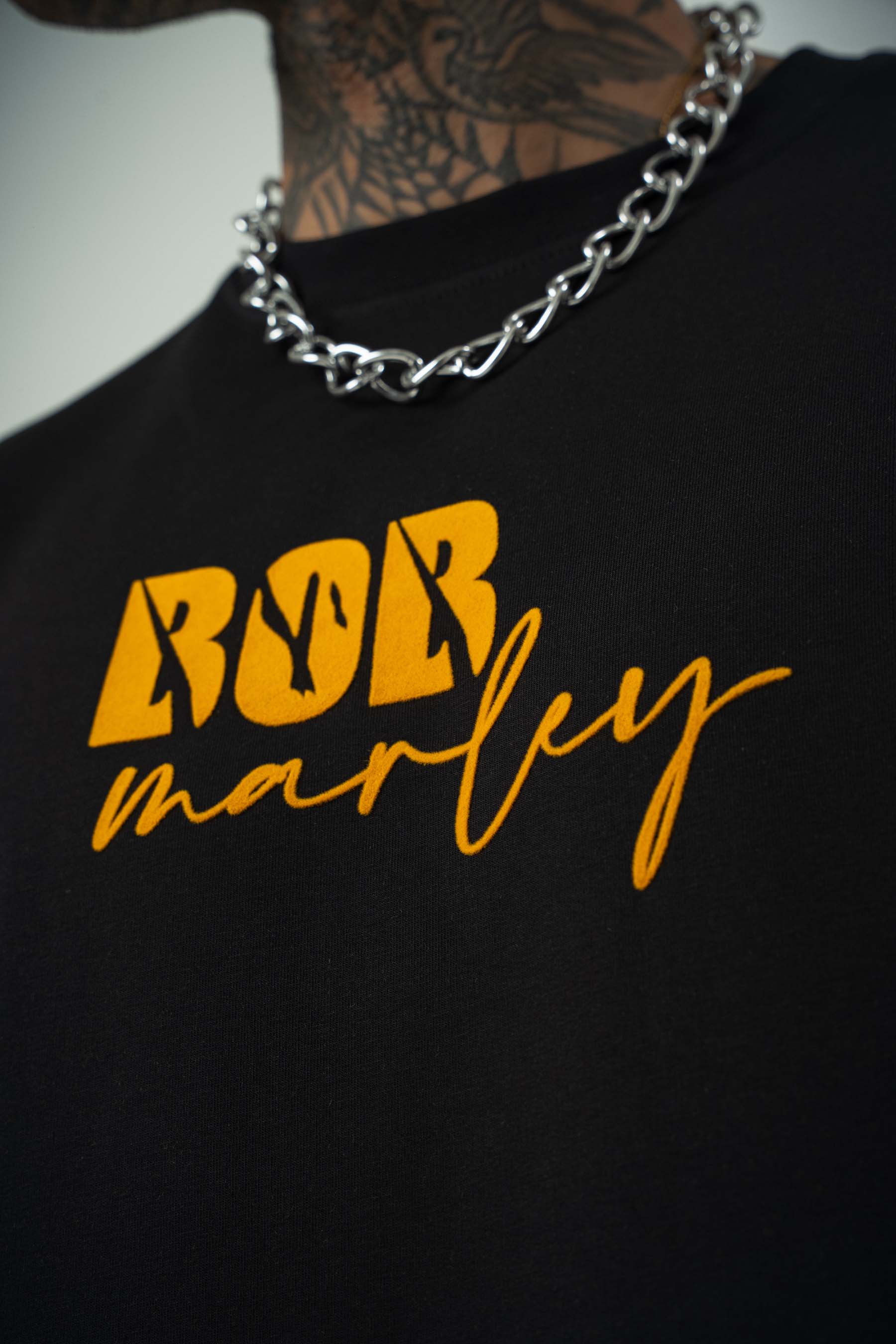 Bob Marley Baskılı Siyah Oversize T-Shirt