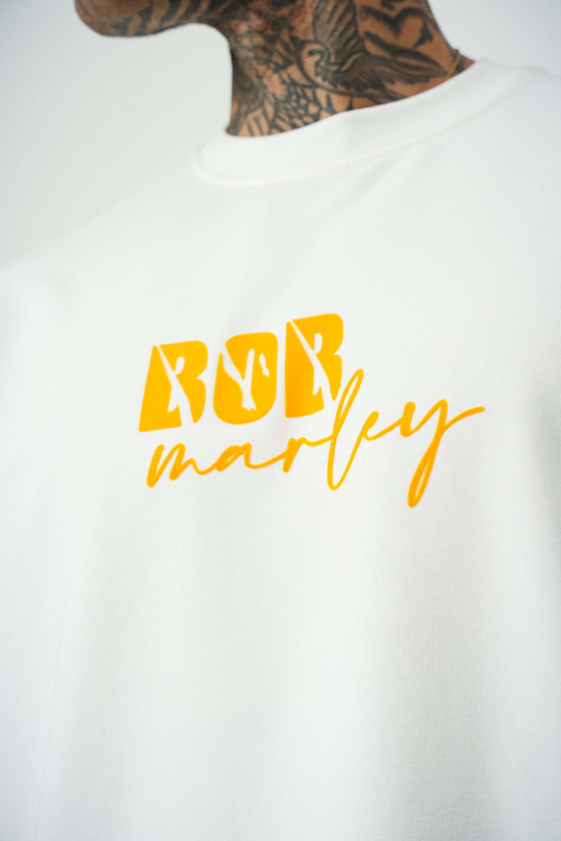 Bob Marley Baskılı Beyaz Oversize T-Shirt