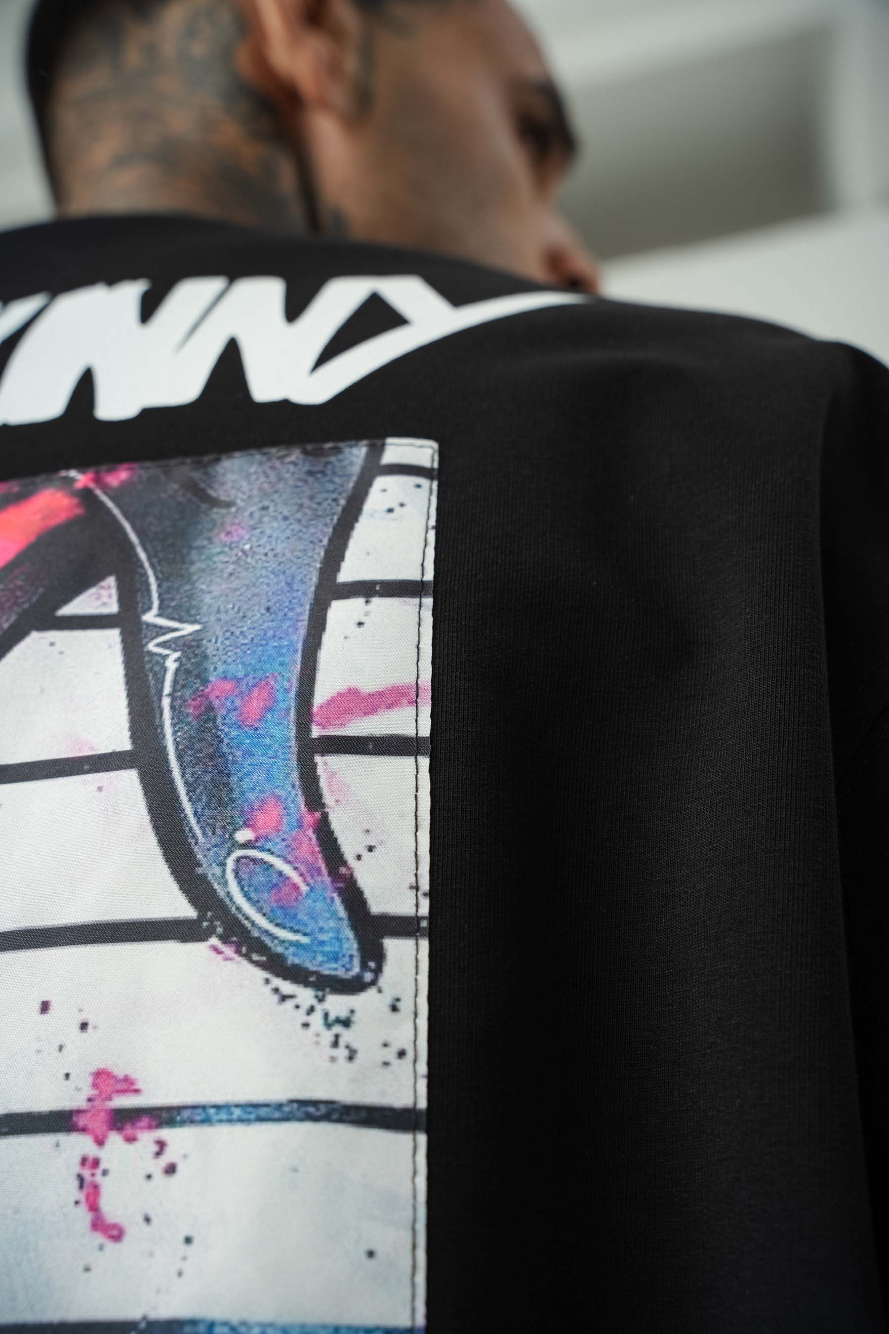 Bugs Bunny Baskılı Siyah Oversize T-Shirt