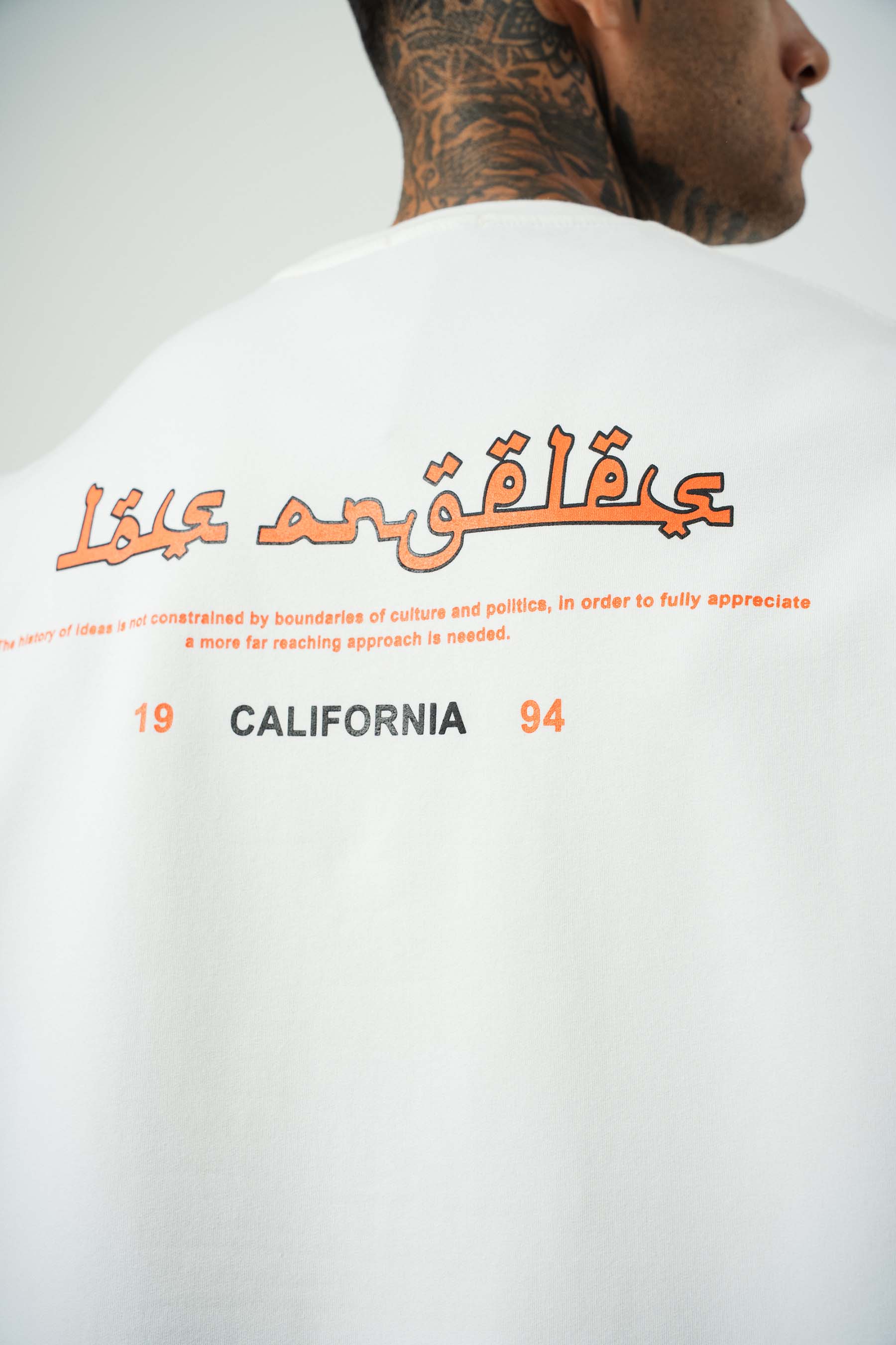 California Baskılı Beyaz Oversize T-Shirt