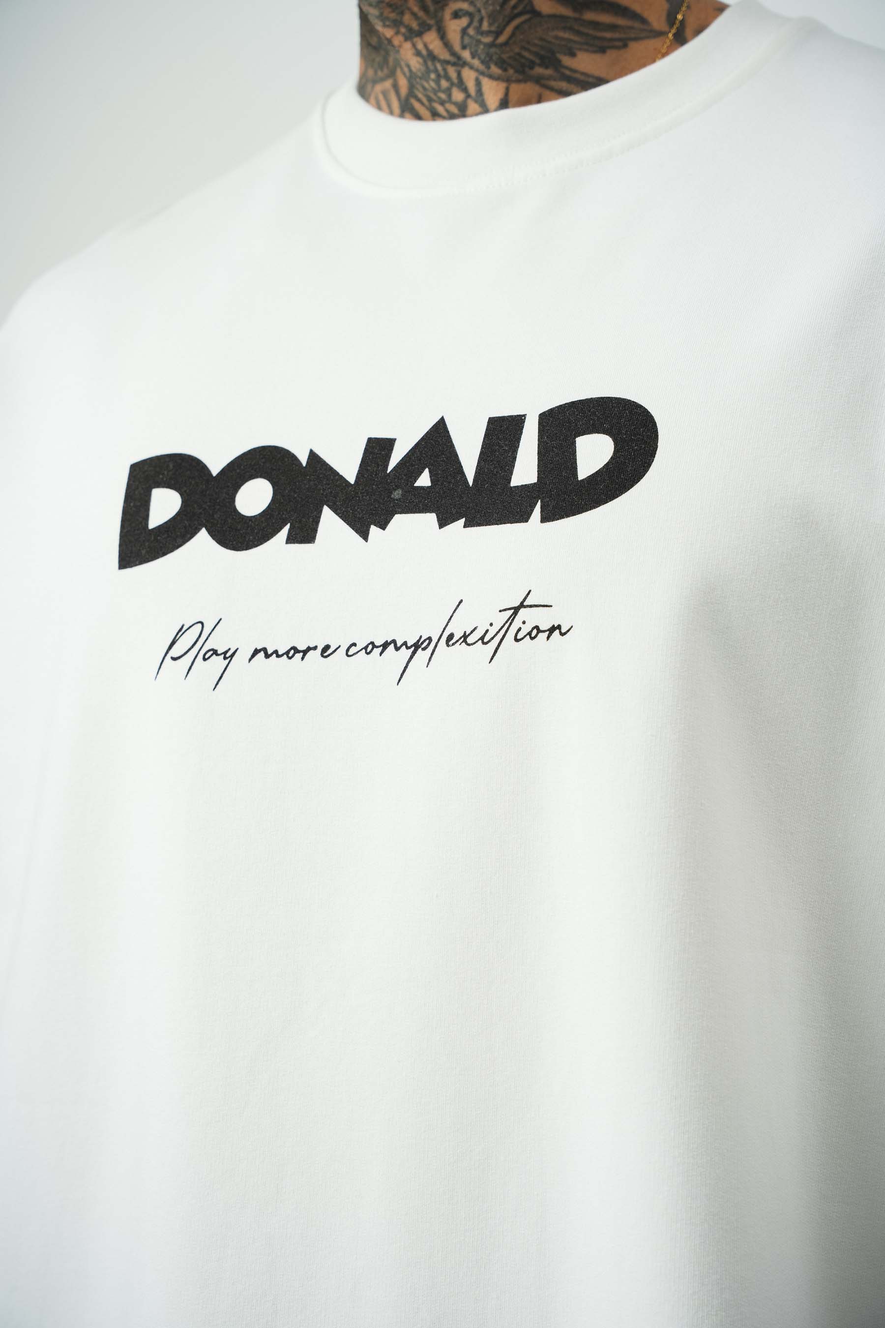 Donald Money Baskılı Beyaz Oversize T-Shirt