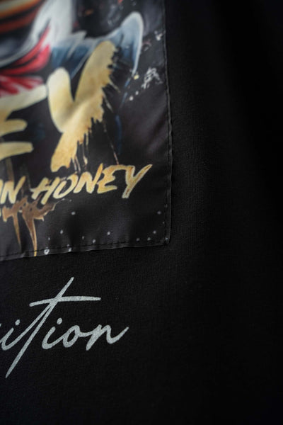 Donald Money Baskılı Siyah Oversize T-Shirt
