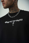 Eazy-E Baskılı Siyah Oversize T-Shirt