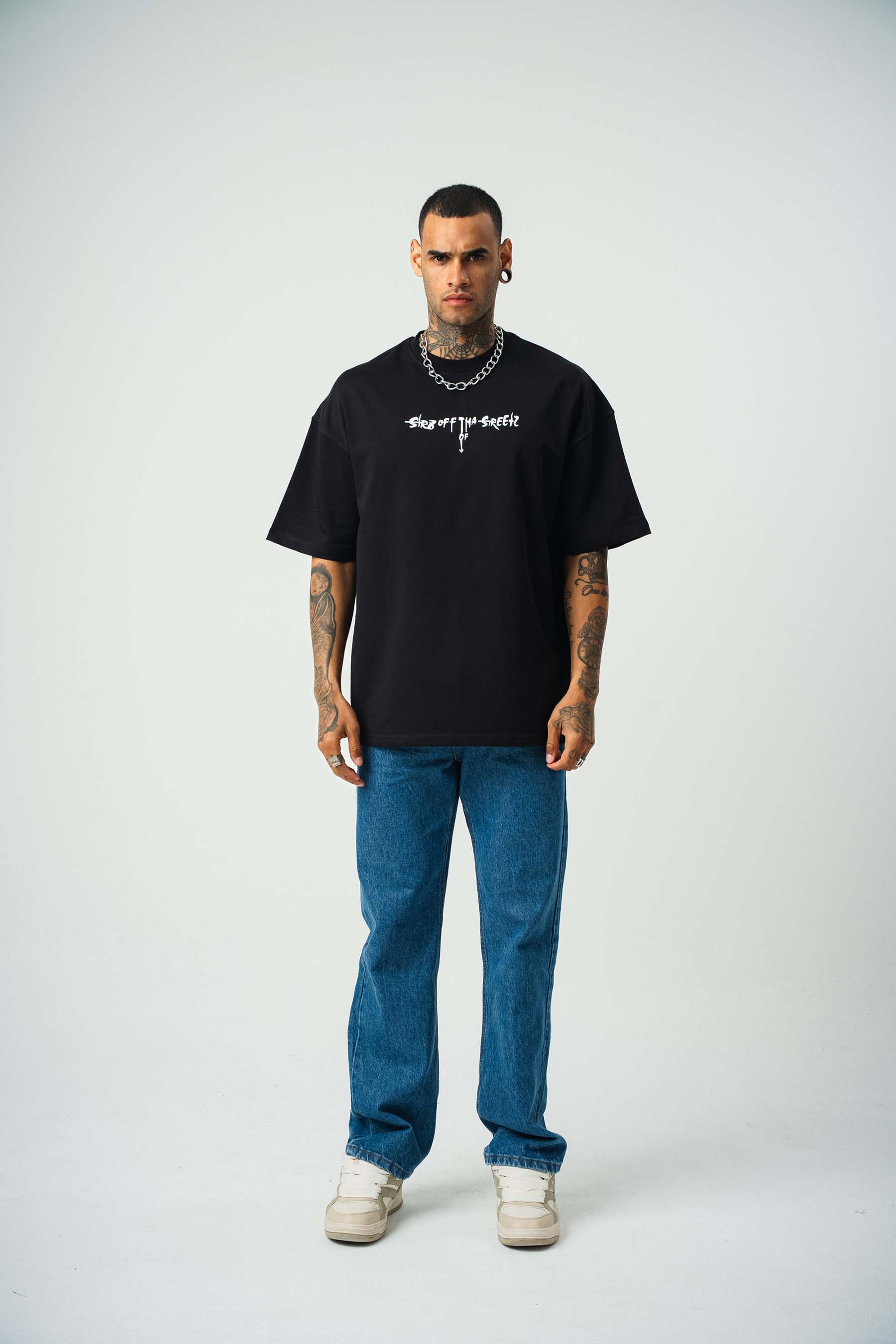 Eazy-E Baskılı Siyah Oversize T-Shirt