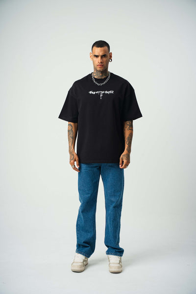 Eazy-E Baskılı Siyah Oversize T-Shirt