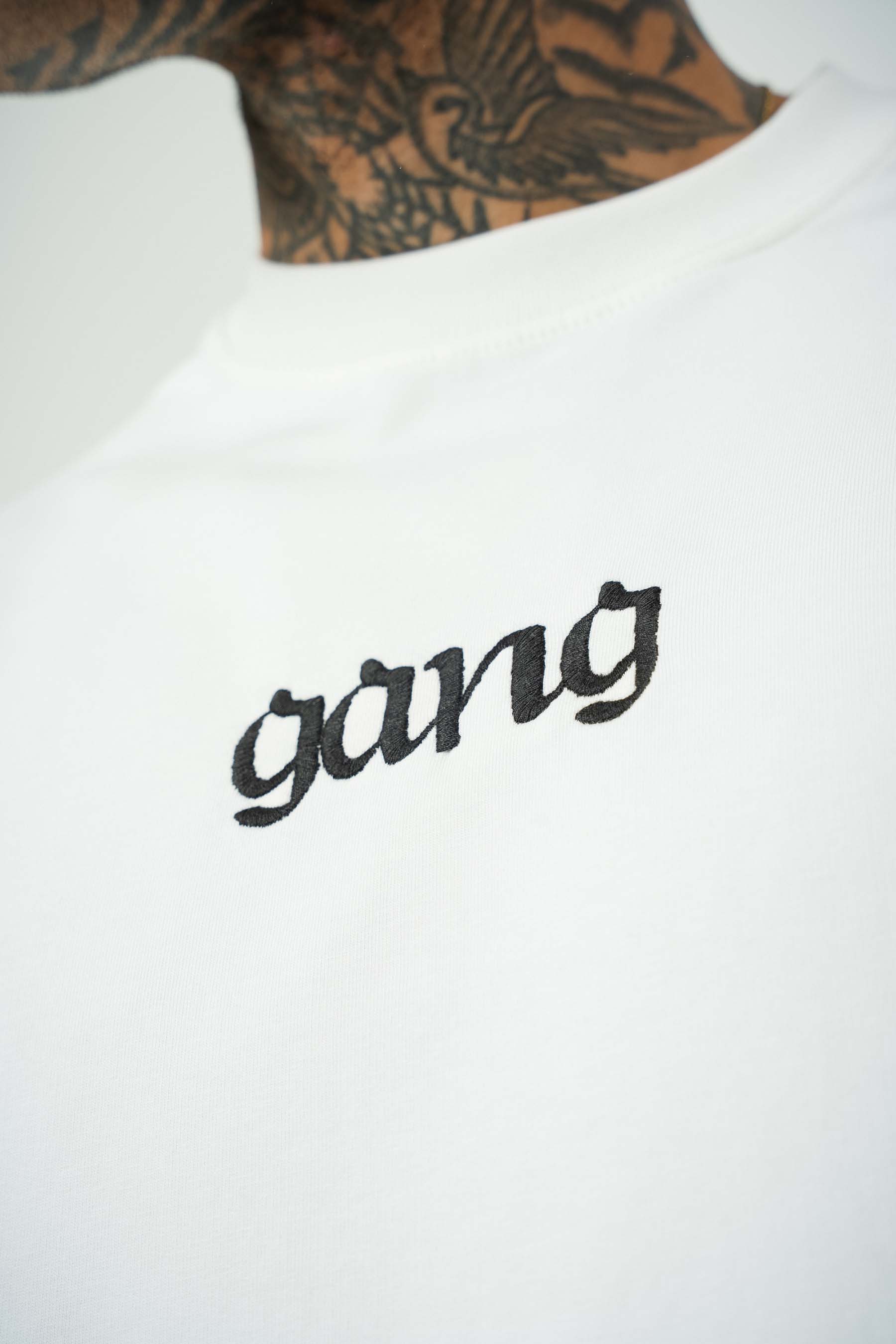 Gang Baskılı Beyaz Oversize T-Shirt