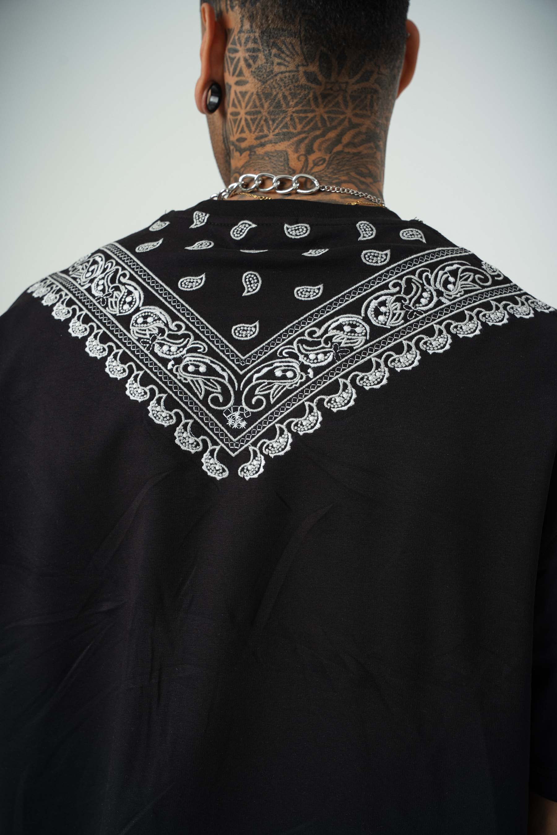 Gang Baskılı Siyah Oversize T-Shirt