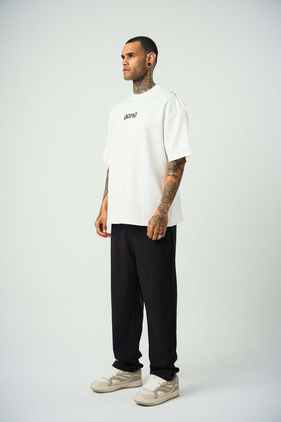 Gang Baskılı Beyaz Oversize T-Shirt