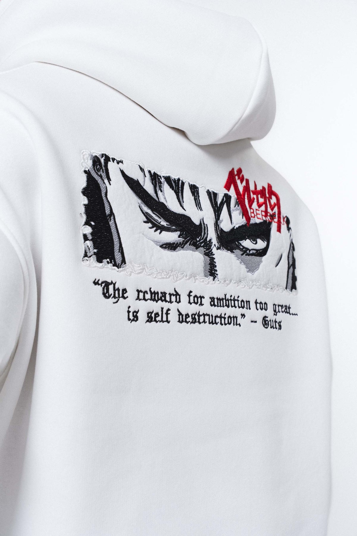 Berserk Anime Beyaz Oversize Hoodie