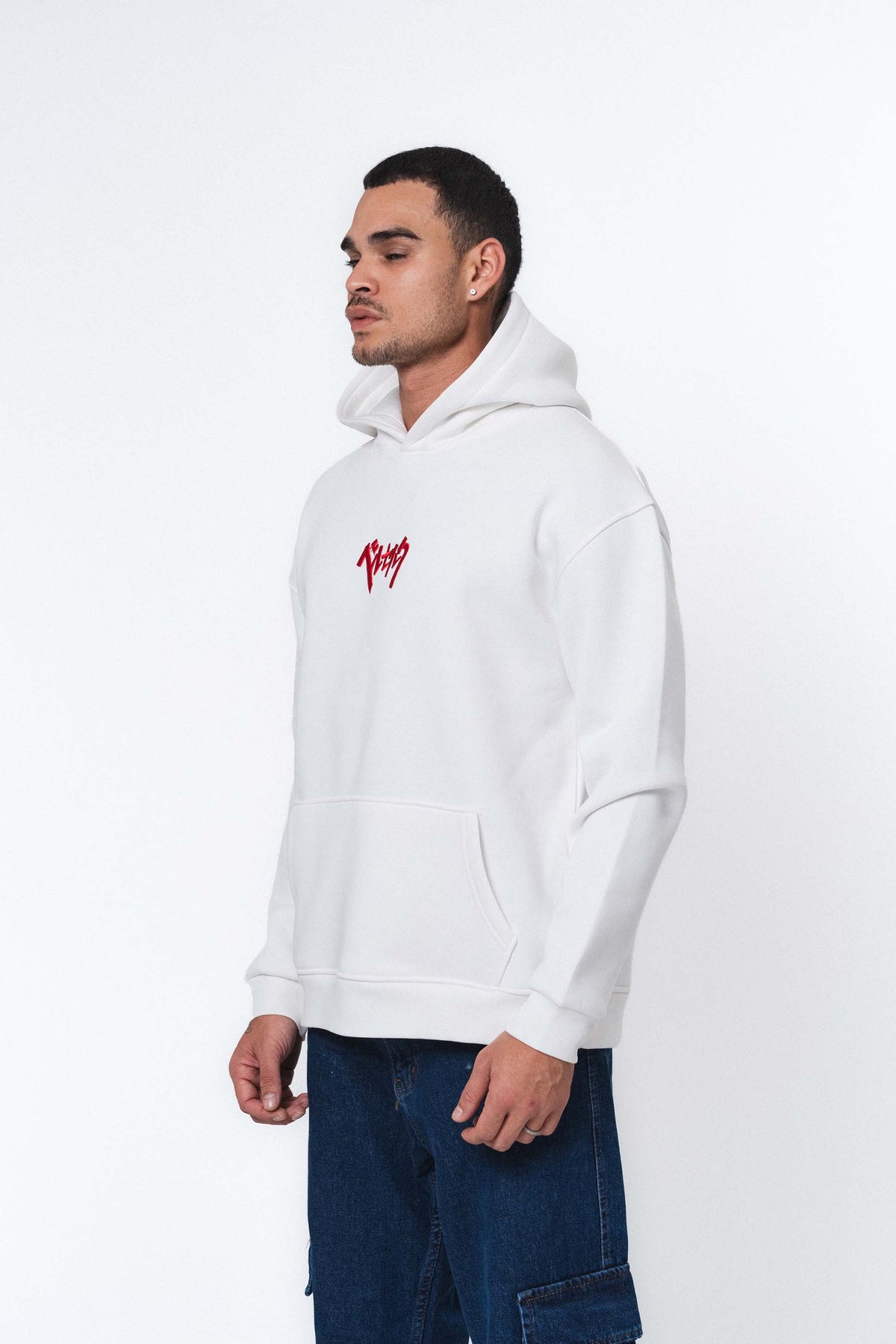 Berserk Anime Beyaz Oversize Hoodie
