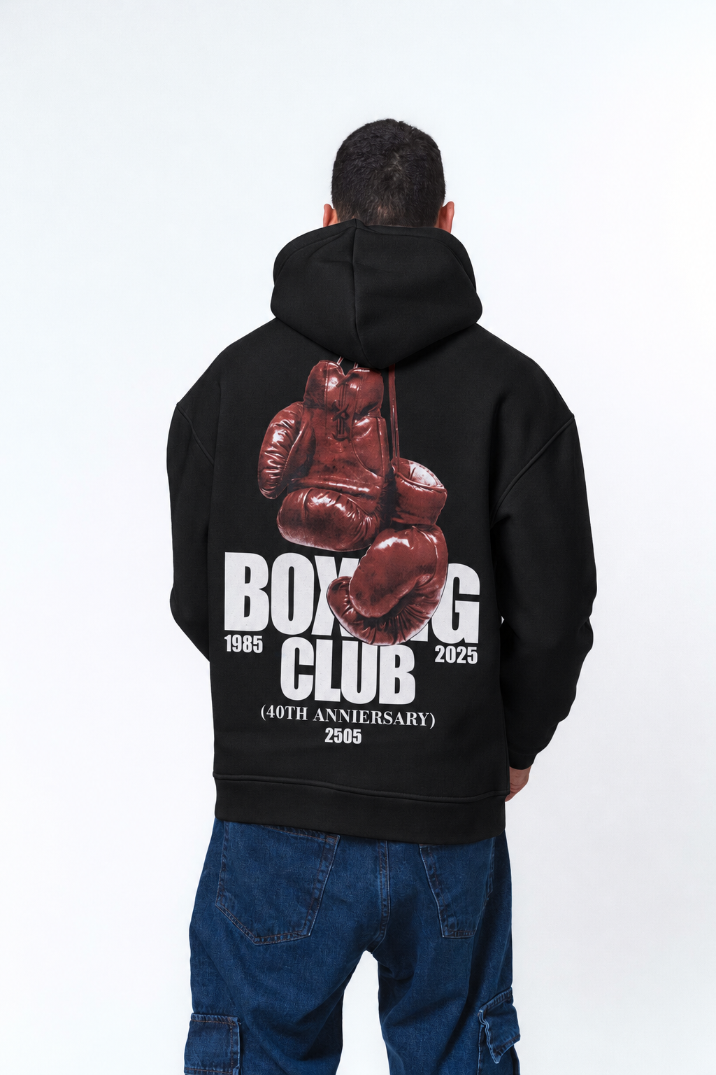 Boxing Club Siyah Oversize Hoodie