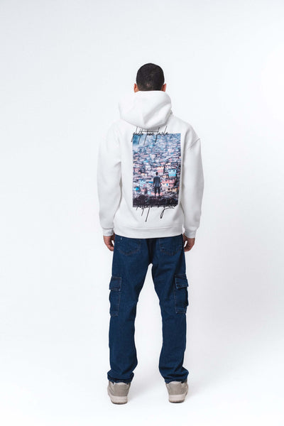 Favela Beyaz Oversize Hoodie