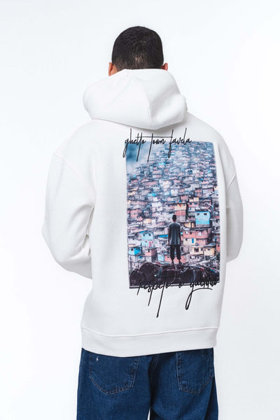 Favela Beyaz Oversize Hoodie
