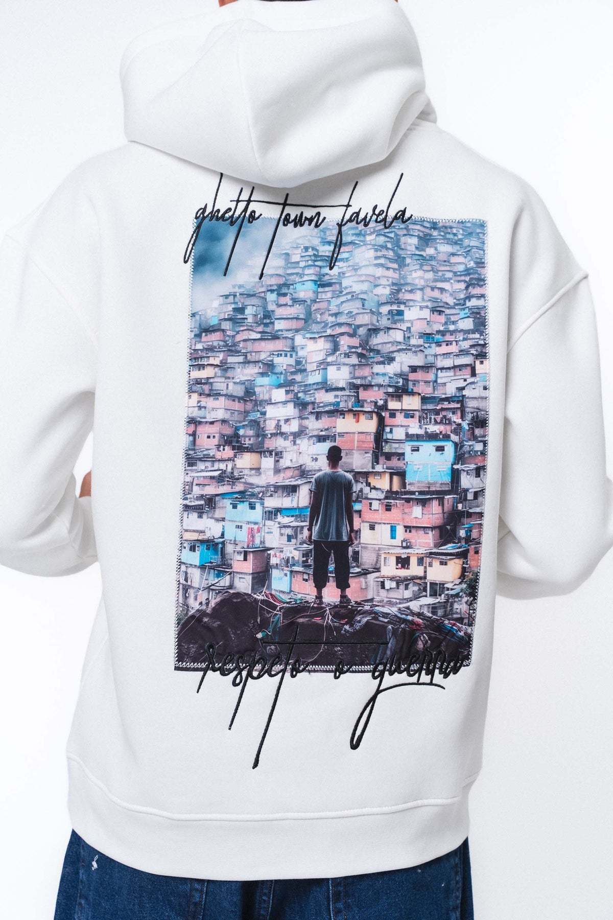 Favela Beyaz Oversize Hoodie
