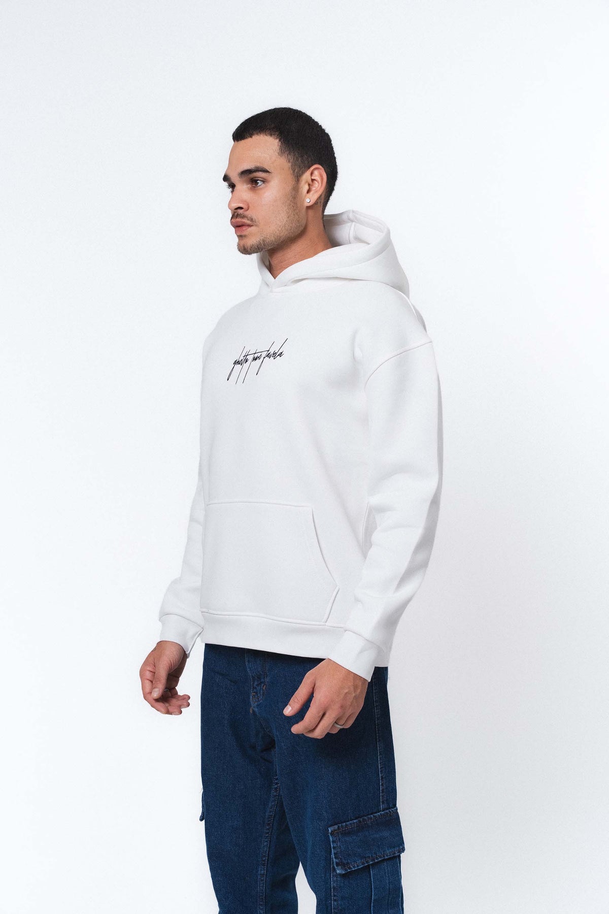 Favela Beyaz Oversize Hoodie