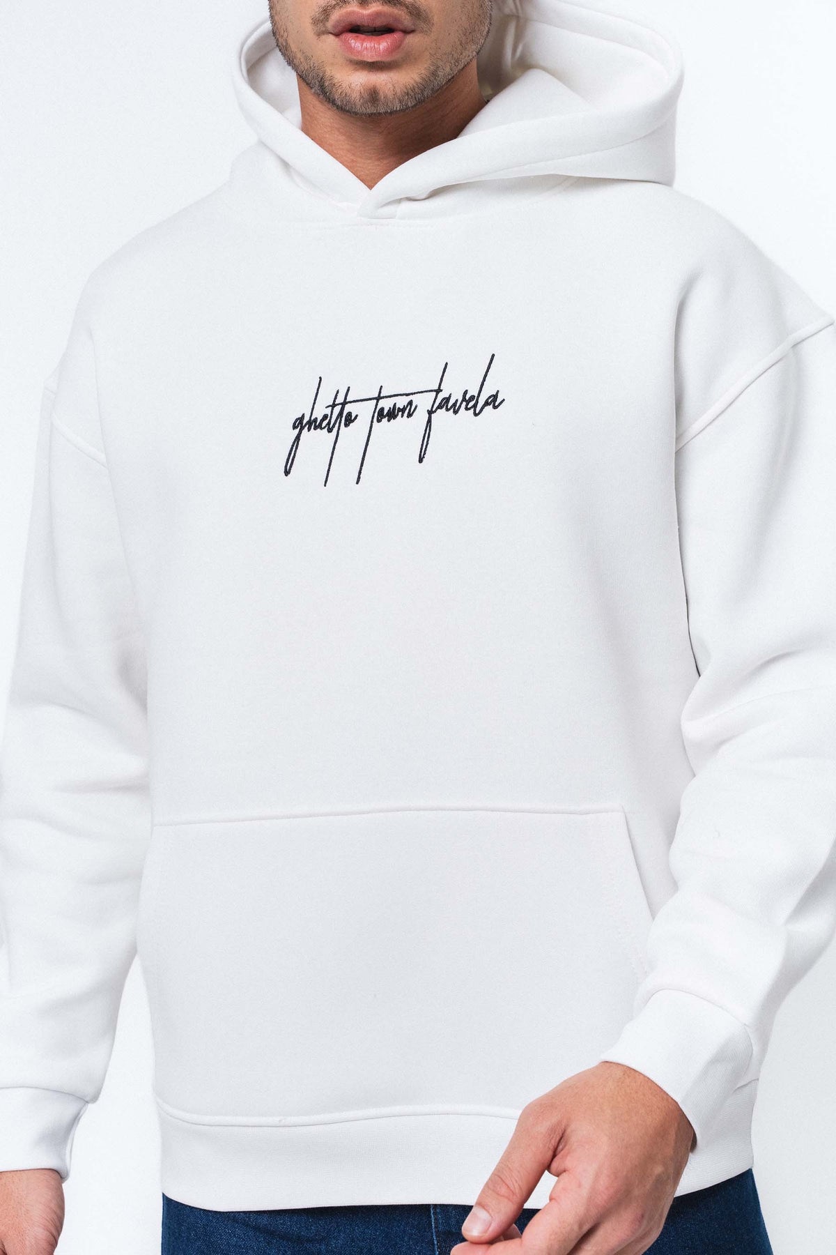 Favela Beyaz Oversize Hoodie