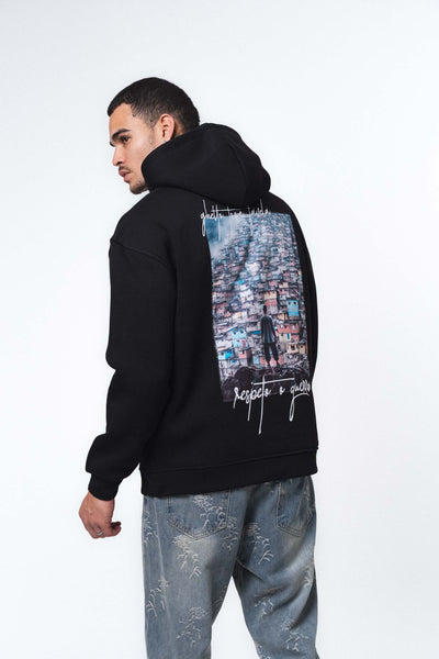 Favela Siyah Oversize Hoodie