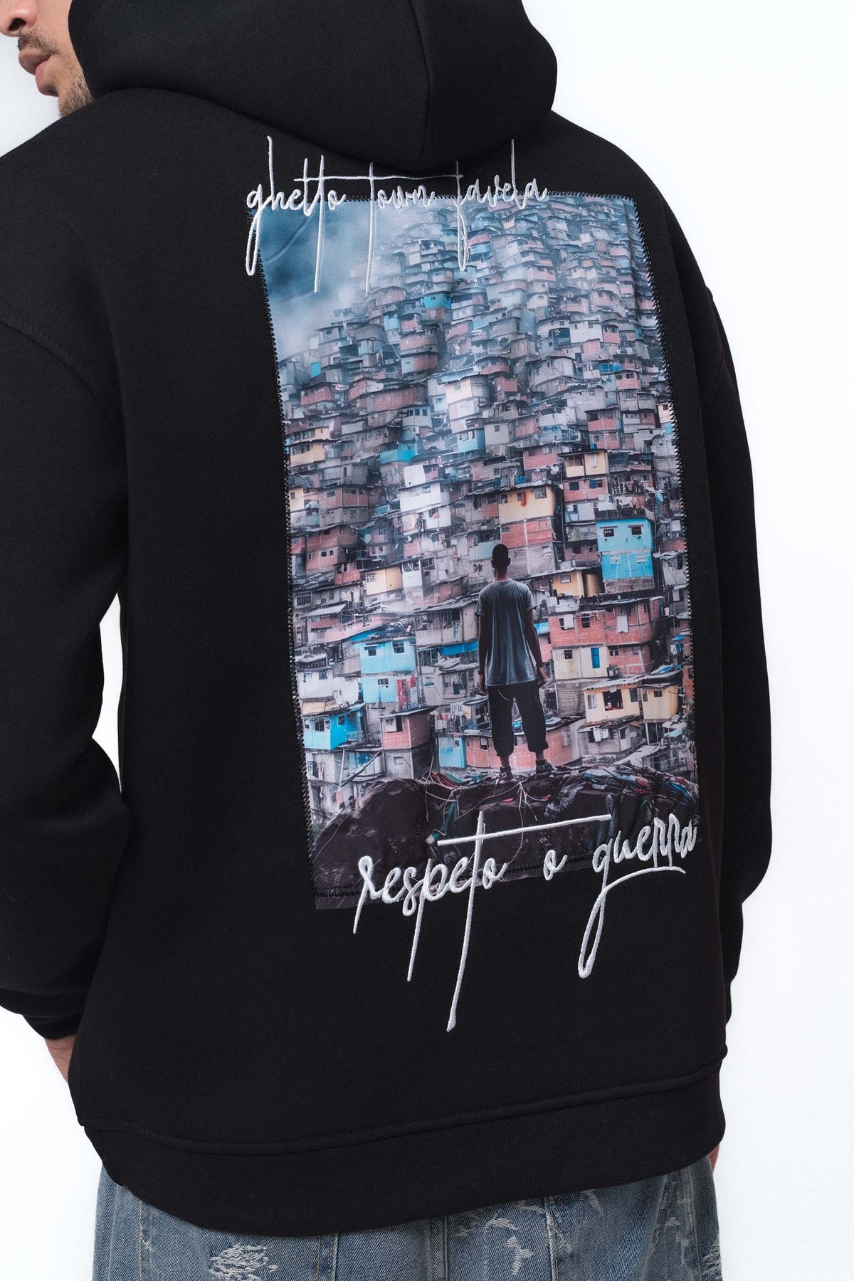 Favela Siyah Oversize Hoodie