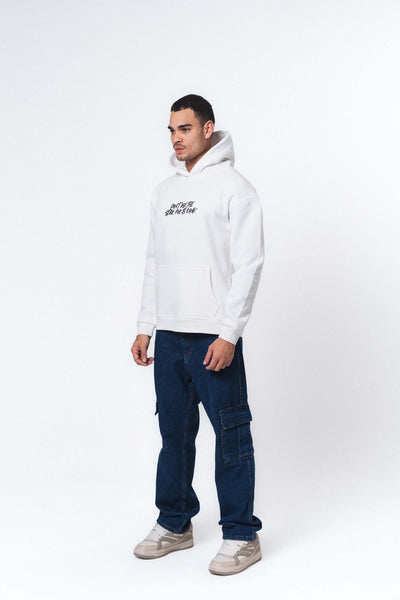 Etnik Tasarım Mercedes Beyaz Oversize Hoodie